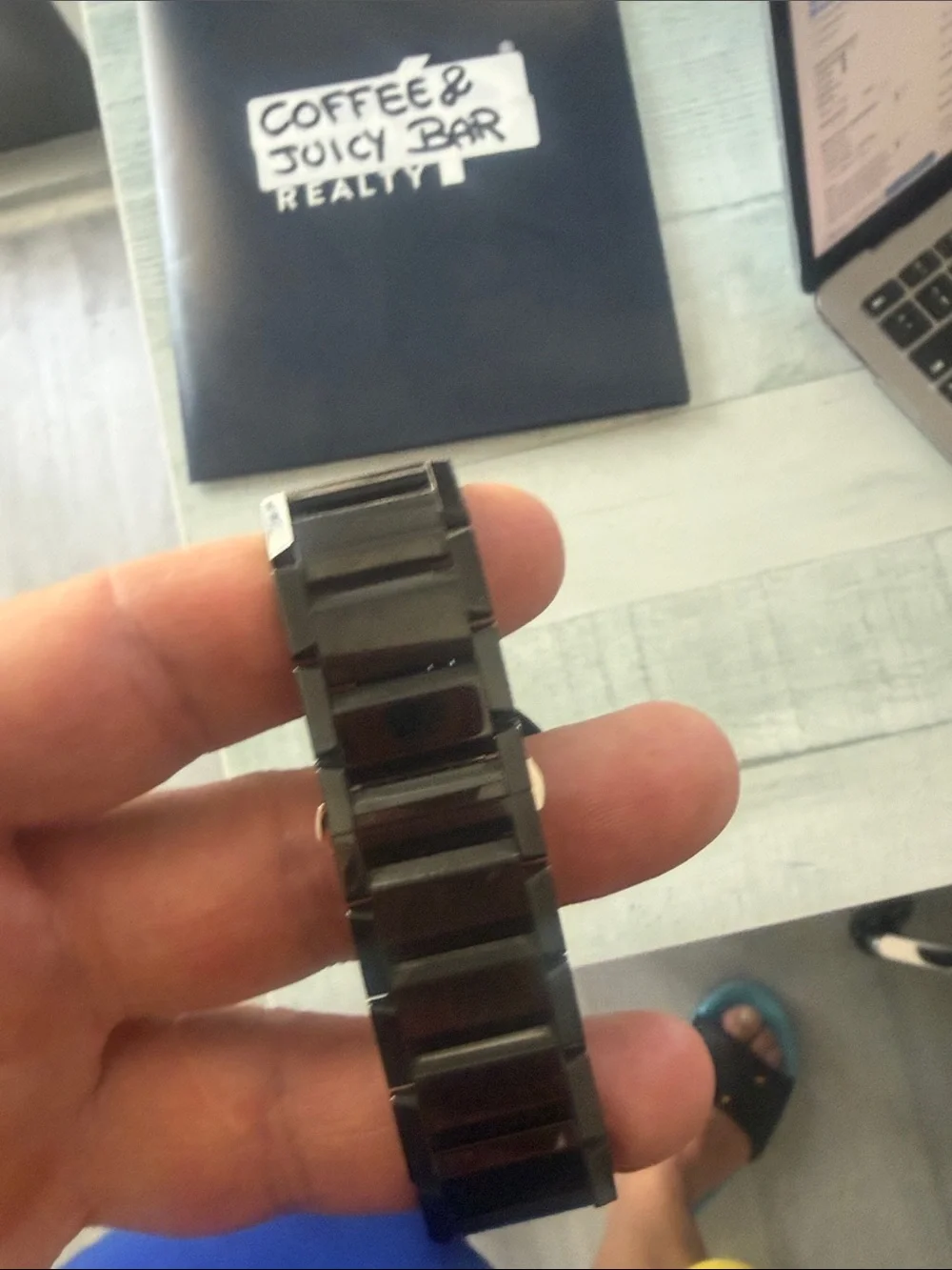 Movado Men's Black and Silver Minimalist Bracelet Watch